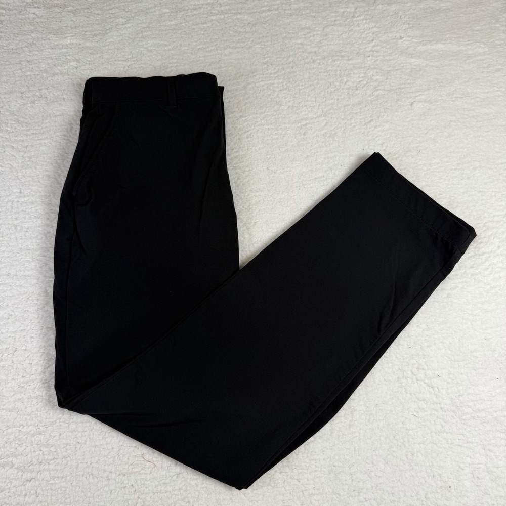 Alfani Mens Performance Pants 32x32 Black Stretch Nylon Spandex Dress Golf